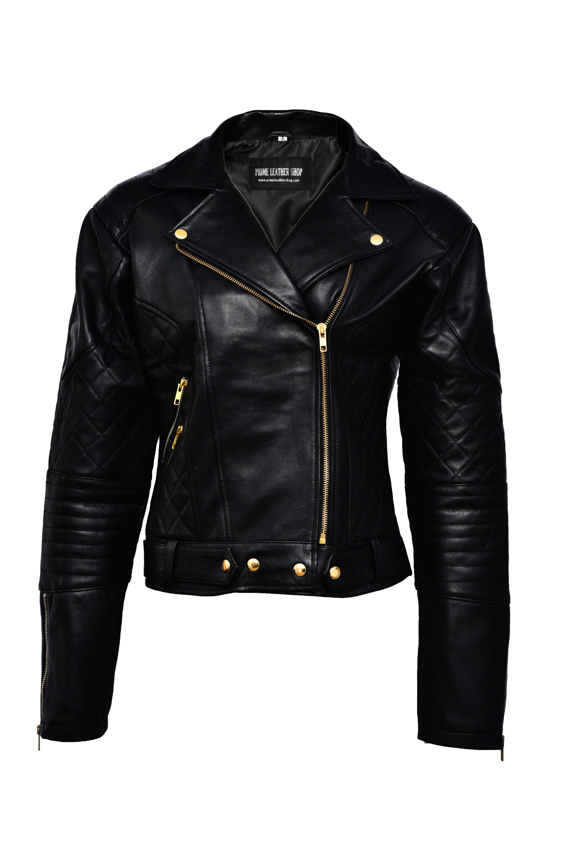 NightRider Black Leather Biker Jacket | Leather Jackets AU Primeleathershop