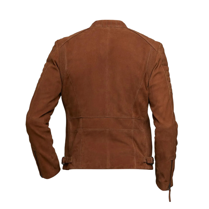 Ricciardo Brown Suede Racer Jacket AU | Leather Jackets AU Primeleathershop