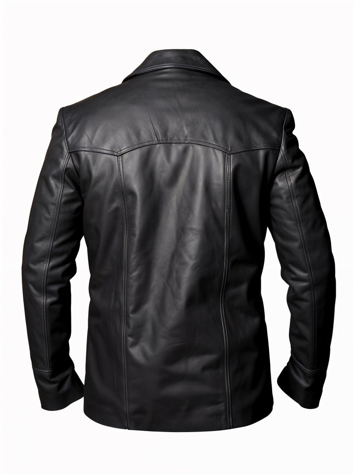 Rocky Black Leather Coat | Leather Jackets AU Primeleathershop