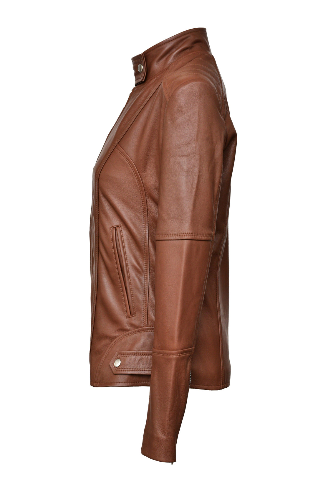 Serena Brown Biker Leather Jacket | Leather Jackets AU Primeleathershop