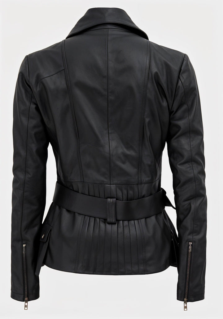 Su Black Biker Leather Jacket | Leather Jackets AU Primeleathershop