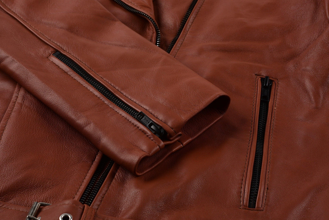 Taylor S Brown Leather Biker Jacket | Leather Jackets AU Primeleathershop