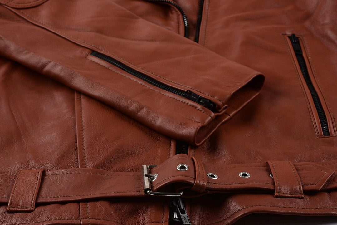 Taylor S Brown Leather Biker Jacket | Leather Jackets AU Primeleathershop
