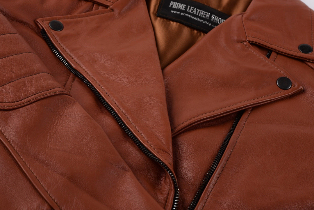 Taylor S Brown Leather Biker Jacket | Leather Jackets AU Primeleathershop