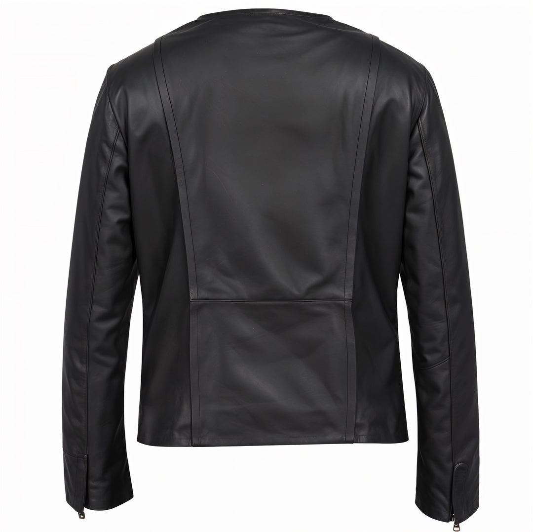 Timeless Collarless Leather Jacket | Leather Jackets AU Primeleathershop