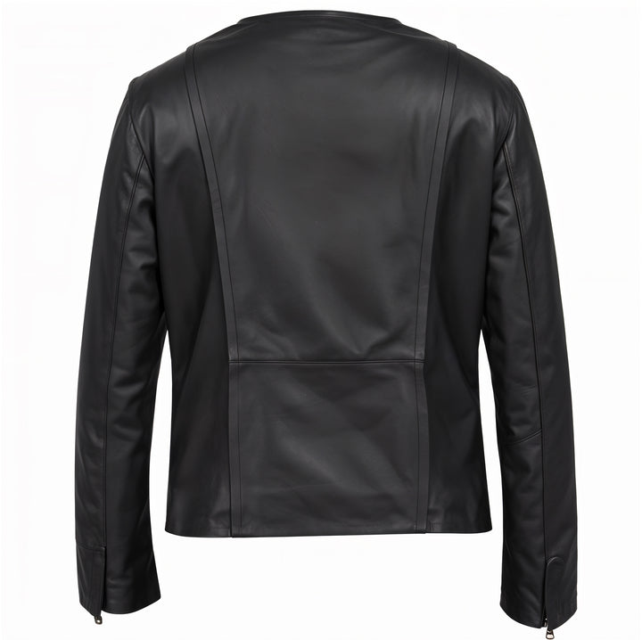 Timeless Collarless Leather Jacket | Leather Jackets AU Primeleathershop