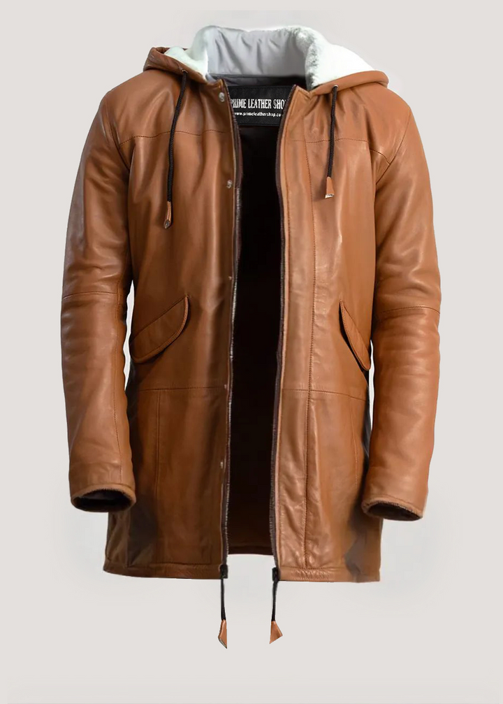 Tom Hanks Tan Long Leather Coat Men | Leather Jackets AU Primeleathershop