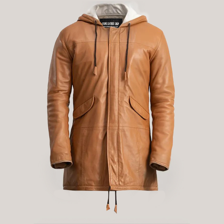 Tom Hanks Tan Long Leather Coat Men | Leather Jackets AU Primeleathershop