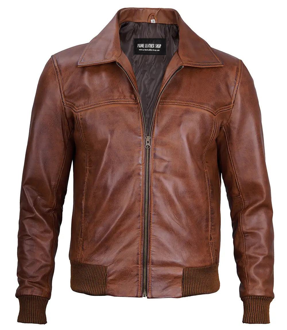 Vintage Brown Biker Leather Jacket | Leather Jackets AU Primeleathershop
