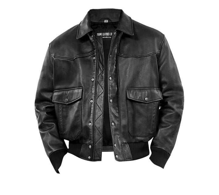 Weaving Wayfarer Black Bomber Jacket | Leather Jackets AU Primeleathershop