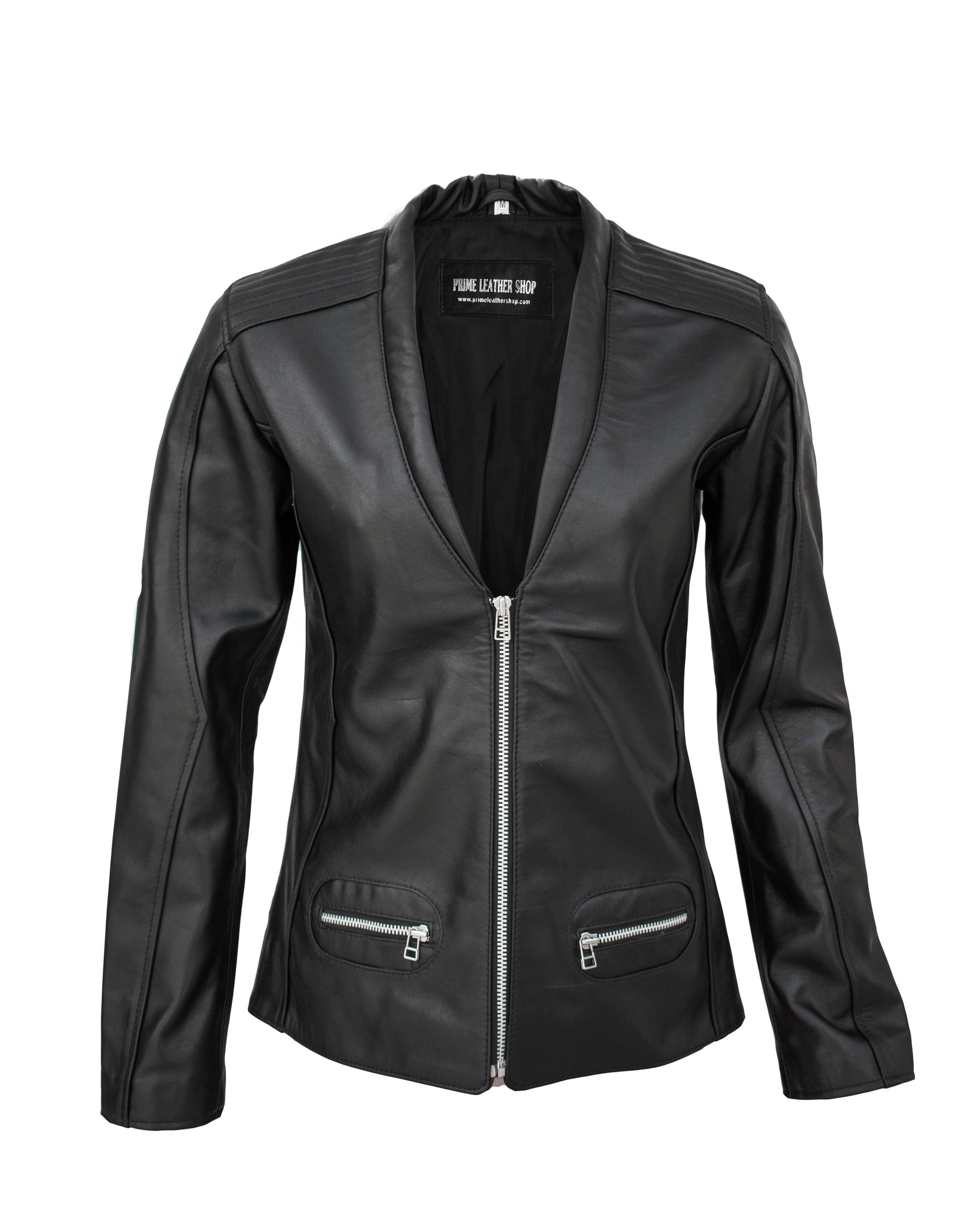 Women’s Black Genuine Leather Coat | Leather Jackets AU Primeleathershop
